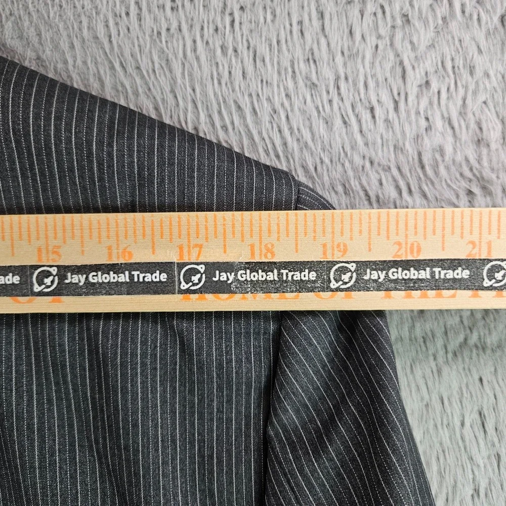 John Varvatos USA Bedford Suit Mens 42R Grey Pinstripe 100% Wool 2PC 35x28 Pants